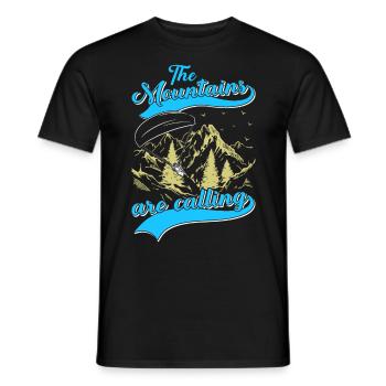 Mountaineering The Mountains are Calling - Men's T-Shirt - black - Front - AI Model Male 178 light (178cm)