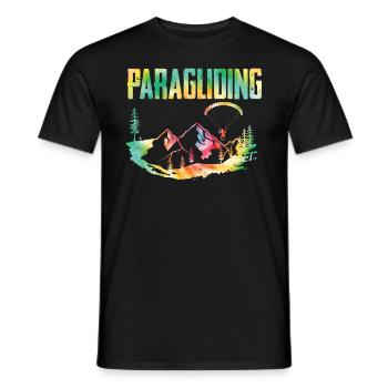 Gleitschirmfliegen Hike and Fly Paragliding - Männer T-Shirt - Schwarz - Vorne - AI Model Male 178 light (178cm)