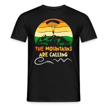 Parapente Les montagnes appellent - T-shirt homme - noir - Devant - AI Model Male 178 light (178cm)