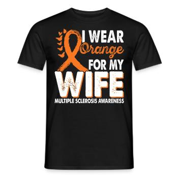 Wear orange for awareness of multiple - Men's T-Shirt - black - Front - AI Model Male 178 light (178cm)