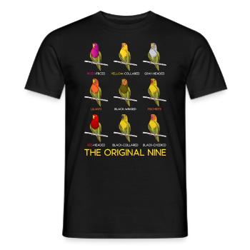 Love Birds Les neuf tourtereaux originaux Perroquet - T-shirt homme - noir - Devant - AI Model Male 178 light (178cm)
