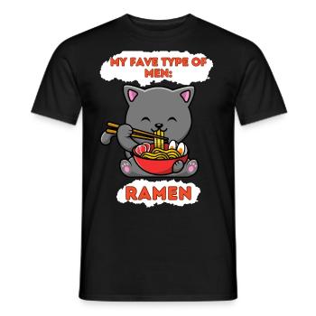 My fave type of men - Men's T-Shirt - black - Front - AI Model Male 178 light (178cm)