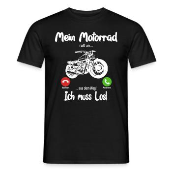 Mein Motorrad ruft an.. aus dem Weg, ich muss los! - Männer T-Shirt - Schwarz - Vorne - AI Model Male 178 light (178cm)
