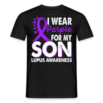 Wear purple to support the - Men's T-Shirt - black - Front - AI Model Male 178 light (178cm)