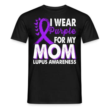 Portez du violet pour le mois de sensibilisation au lupus - T-shirt homme - noir - Devant - AI Model Male 178 light (178cm)