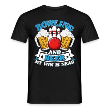 Bowling and Beer my Win is Near Biertrinker - Men's T-Shirt - black - Front - AI Model Male 178 light (178cm)