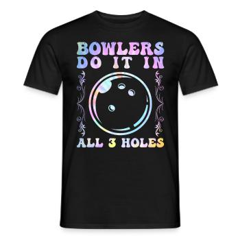 Les boulistes le font dans les 3 trous Drôles d’hommes de quilles - T-shirt homme - noir - Devant - AI Model Male 178 light (178cm)