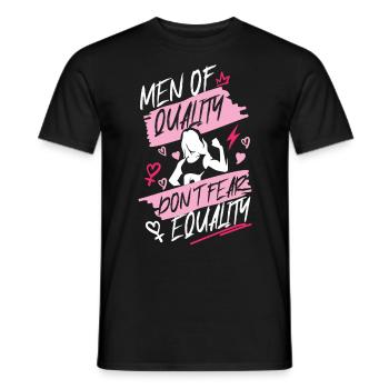 Feminist Men Of Quality Don't Fear - Men's T-Shirt - black - Front - AI Model Male 178 light (178cm)