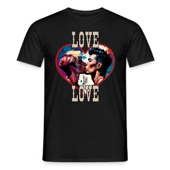 Love is love - Men's T-Shirt - black - Front - AI Model Male 178 light (178cm)
