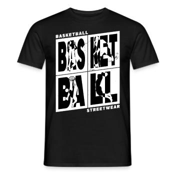 Basketball Basketballspieler Spieler Schwarz Weiß - Männer T-Shirt - Schwarz - Vorne - AI Model Male 178 light (178cm)