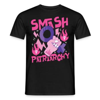 Feminist Smash Patriarchy - Men's T-Shirt - black - Front - AI Model Male 178 light (178cm)