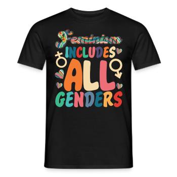 Feminist Feminism Includes All - Men's T-Shirt - black - Front - AI Model Male 178 light (178cm)