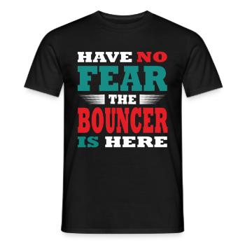 N’ayez pas peur que le videur soit ici Tenue - T-shirt homme - noir - Devant - AI Model Male 178 light (178cm)