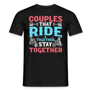 Couples That Ride Together Stay Together Biker - Men's T-Shirt - black - Front - AI Model Male 178 light (178cm)