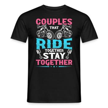 Couples That Ride Together Stay Together Biker - Men's T-Shirt - black - Front - AI Model Male 178 light (178cm)