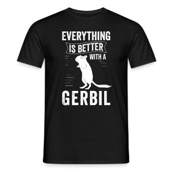 Tout va mieux avec gerbille rat de course Gerbille - T-shirt homme - noir - Devant - AI Model Male 178 light (178cm)