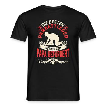 Parkettleger wird zum Papa Fußbodenleger - Männer T-Shirt - Schwarz - Vorne - AI Model Male 178 light (178cm)