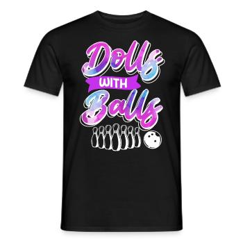 Bowling Femmes Poupées avec des balles - T-shirt homme - noir - Devant - AI Model Male 178 light (178cm)