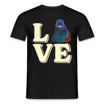 LOVE Tauben I Freaking Love Pigeons Tauben Shirt - T-shirt homme - noir - Devant - AI Model Male 178 light (178cm)