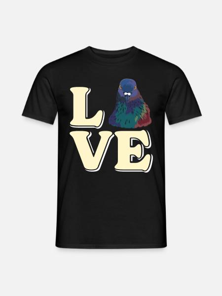 LOVE Tauben I Freaking Love Pigeons Tauben Shirt - Männer T-Shirt - Schwarz