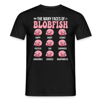 Viele Gesichter Von Blobfish-besitzern Blobfishes - Männer T-Shirt - Schwarz - Vorne - AI Model Male 178 light (178cm)