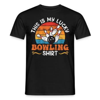 Joueur de bowling Ceci est ma chemise de bowling chanceux - T-shirt homme - noir - Devant - AI Model Male 178 light (178cm)