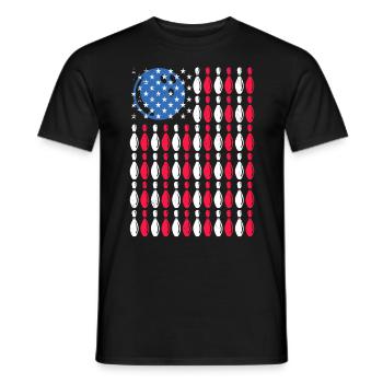 Joueur de bowling des États-Unis America Bowling Shirt - T-shirt homme - noir - Devant - AI Model Male 178 light (178cm)