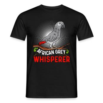 Chuchoteur gris d’Afrique Perroquet gris Chuchoteur - T-shirt homme - noir - Devant - AI Model Male 178 light (178cm)