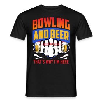 Bowling und Bier Darum bin ich hier Bowler - Männer T-Shirt - Schwarz - Vorne - AI Model Male 178 light (178cm)