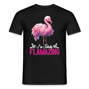 Flamingo Women I ́m totally Flamazing Flamingos - Men's T-Shirt - black - Front - AI Model Male 178 light (178cm)