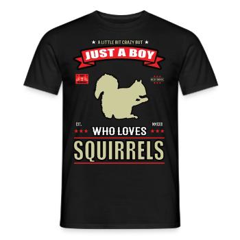Just a Boy who loves Squirrel Outfit - Men's T-Shirt - black - Front - AI Model Male 178 light (178cm)