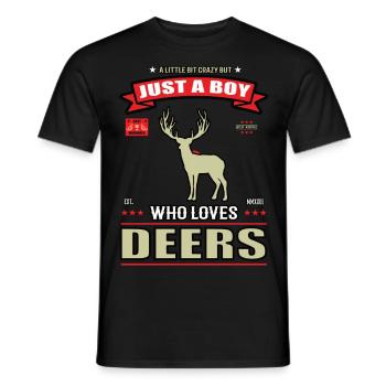 Juste un garçon qui aime Hirsche Outfit - T-shirt homme - noir - Devant - AI Model Male 178 light (178cm)