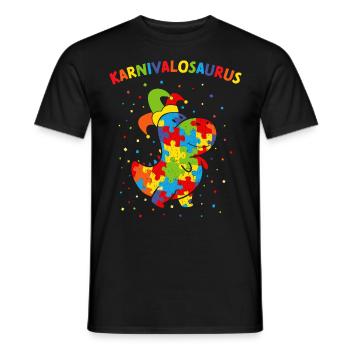 Carnaval Carnaval Carnaval Confettis Tyrannosaure - T-shirt homme - noir - Devant - AI Model Male 178 light (178cm)