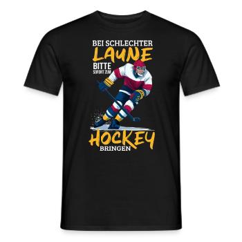 Eishockey Geschenk Eishockeyspieler Hockey - Männer T-Shirt - Schwarz - Vorne - AI Model Male 178 light (178cm)