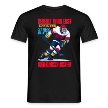 Eishockey Geschenk Eishockeyspieler Hockey - Männer T-Shirt - Schwarz - Vorne - AI Model Male 178 light (178cm)