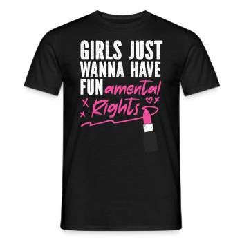 Feminist Lipstick Girls Just Wanna - Männer T-Shirt - Schwarz - Vorne - AI Model Male 178 light (178cm)