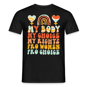 Feminist My Body My Choice My - Männer T-Shirt - Schwarz - Vorne - AI Model Male 178 light (178cm)