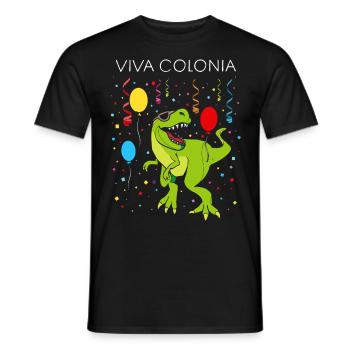 Carnaval Confettis Viva Colonia Tyrannosaurus Rex - T-shirt homme - noir - Devant - AI Model Male 178 light (178cm)