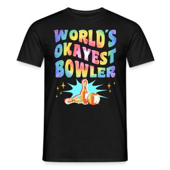 World´s Okayest Bowler Bowling Shirt - Männer T-Shirt - Schwarz - Vorne - AI Model Male 178 light (178cm)