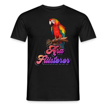 Ara Flüsterer Macaw Whisperer Papageien Fan - Männer T-Shirt - Schwarz - Vorne - AI Model Male 178 light (178cm)