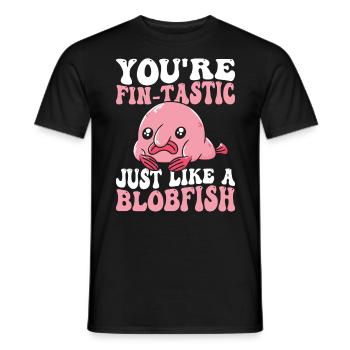 Du Bist Fin-tastic Blobfish Besitzer Blobfishes - Männer T-Shirt - Schwarz - Vorne - AI Model Male 178 light (178cm)