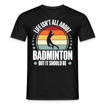 Badminton - Männer T-Shirt - Schwarz - Vorne - AI Model Male 178 light (178cm)