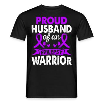 Husband of the Epilepsy Warrior Month of - Men's T-Shirt - black - Front - AI Model Male 178 light (178cm)