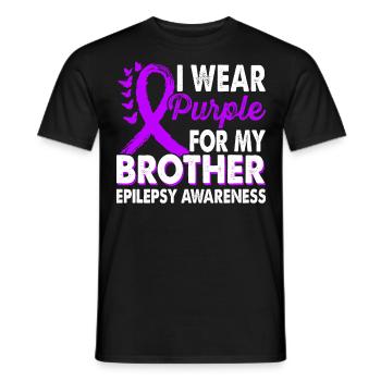 Wear purple for the - Men's T-Shirt - black - Front - AI Model Male 178 light (178cm)