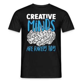 Creative Minds Are Rarely Tidy Neuroscience - Men's T-Shirt - black - Front - AI Model Male 178 light (178cm)