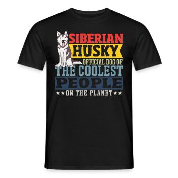 Siberian Husky Offizieller Hund der coolsten Leute - Männer T-Shirt - Schwarz - Vorne - AI Model Male 178 light (178cm)