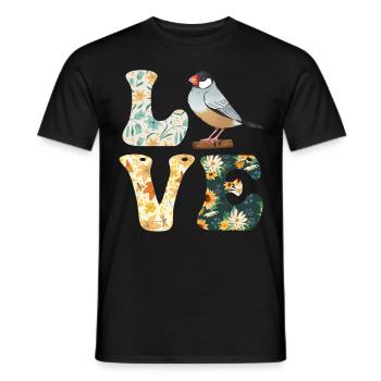Zebra Finches LOVE Bird Lovers Finches - Men's T-Shirt - black - Front - AI Model Male 178 light (178cm)