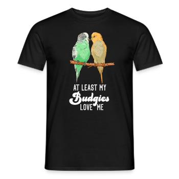 Perruche Au moins mes oiseaux perruches - T-shirt homme - noir - Devant - AI Model Male 178 light (178cm)