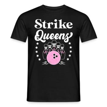 Strike Queens Bowling Women Bowling - Men's T-Shirt - black - Front - AI Model Male 178 light (178cm)