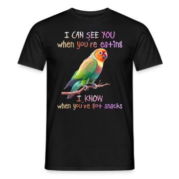 Liebesvögel I can see you when you´re Eating - Männer T-Shirt - Schwarz - Vorne - AI Model Male 178 light (178cm)